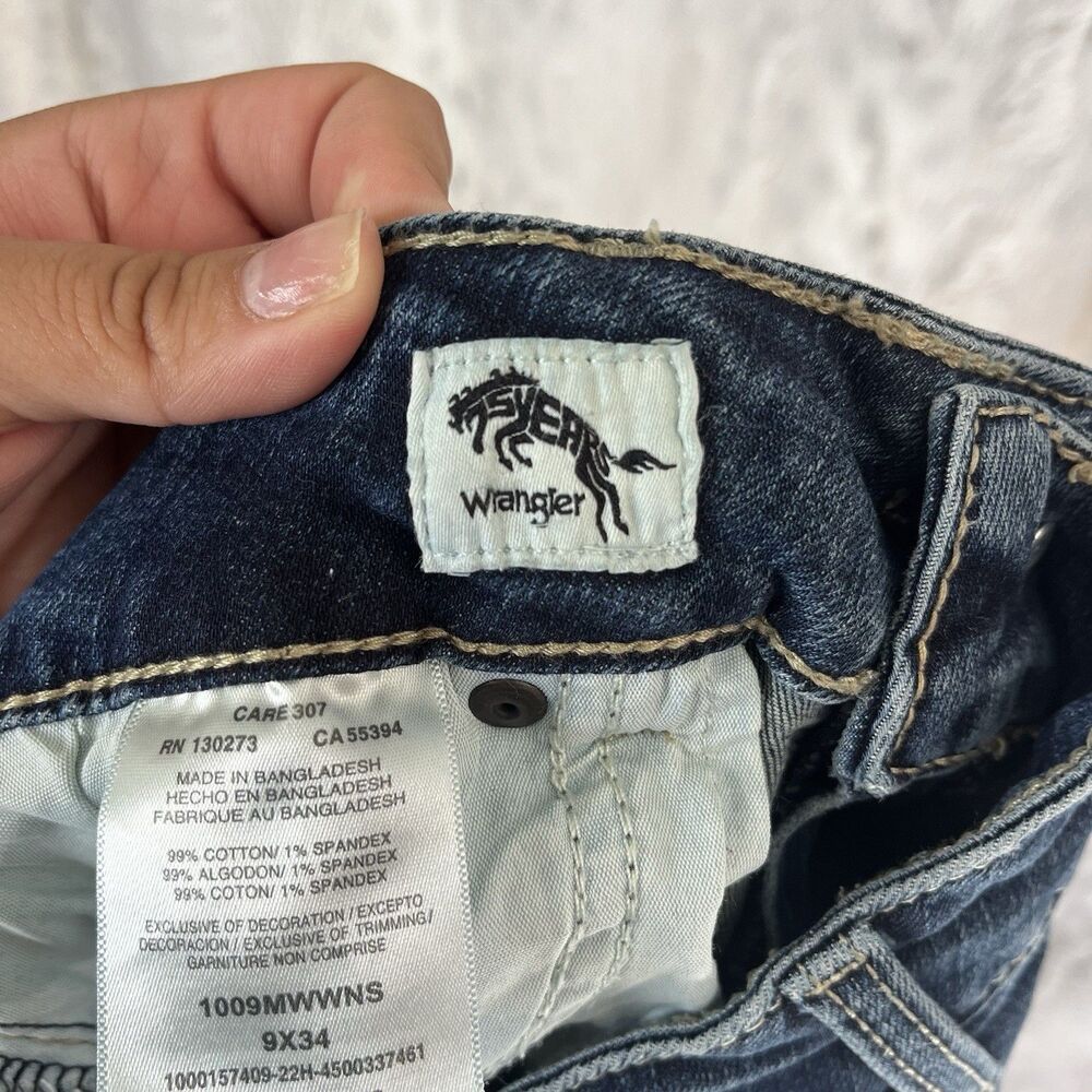 WRANGLER 1009MWWNS Retro Women's Mae Mid-Rise Wide Leg Trouser Jeans 9x34 - Picture 9 of 9